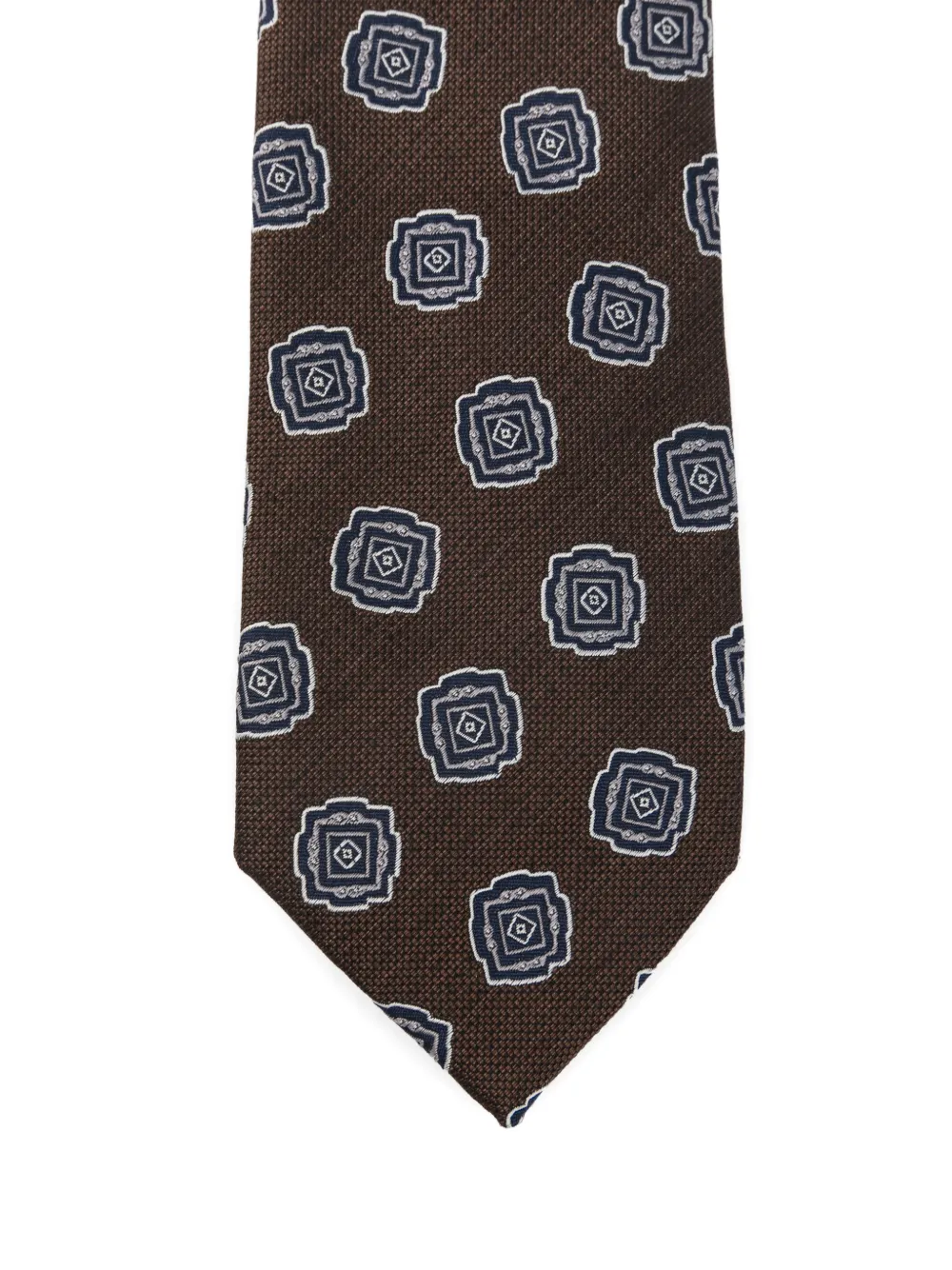  Bigi Milano Patterned Silk Tie - Brown 