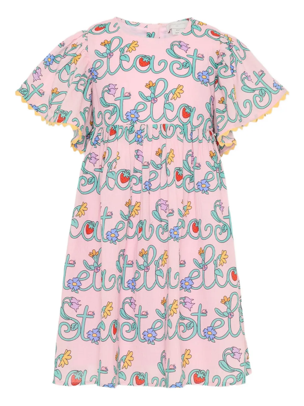 Stella Mccartney Kids' Floral-detail Short-sleeve Dress In Pink