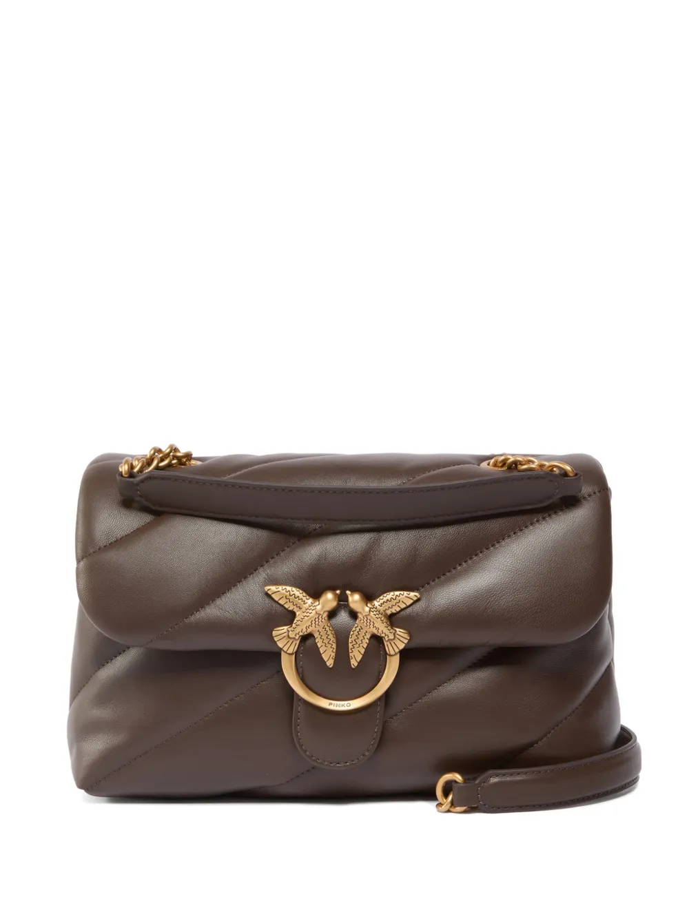 PINKO Classic Love Puff Maxi Quilt cross body bag - Marrone