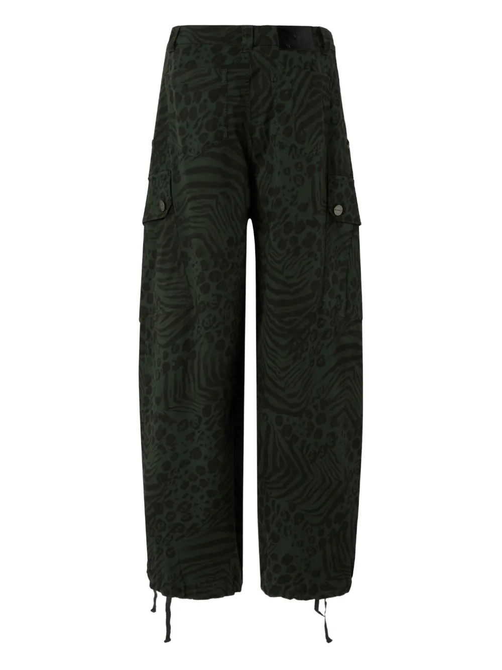 Pinko Animal-print Cargo Pants - Green 