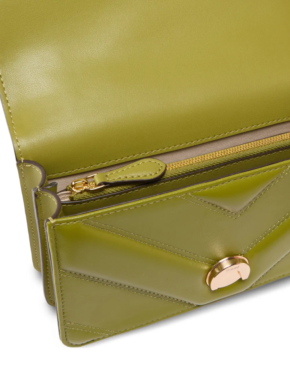 PINKO Love One crossbodytas met chevron streep en drievoudige ketting Groen