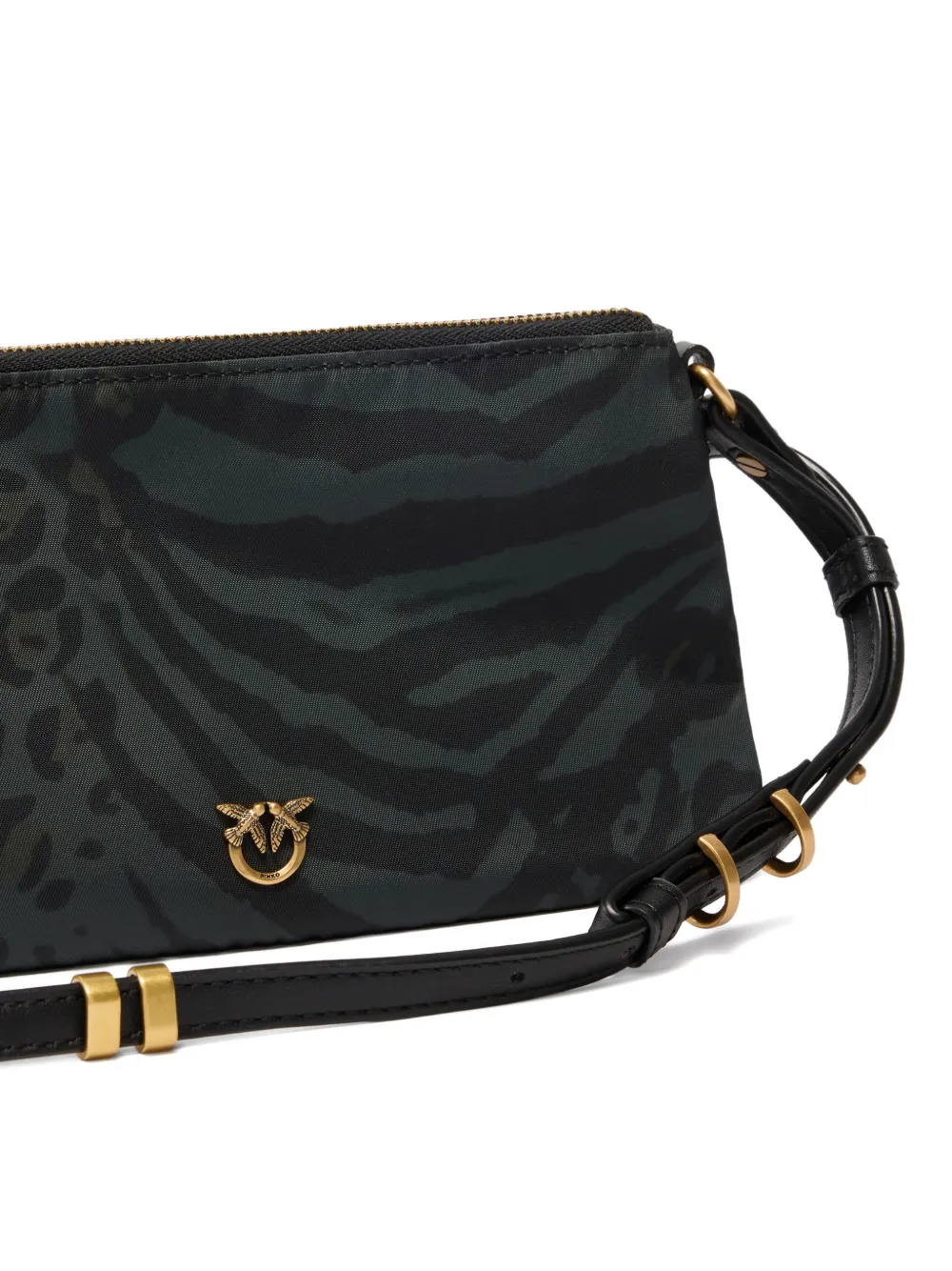 PINKO Clutch met dierenprint en rits Zwart