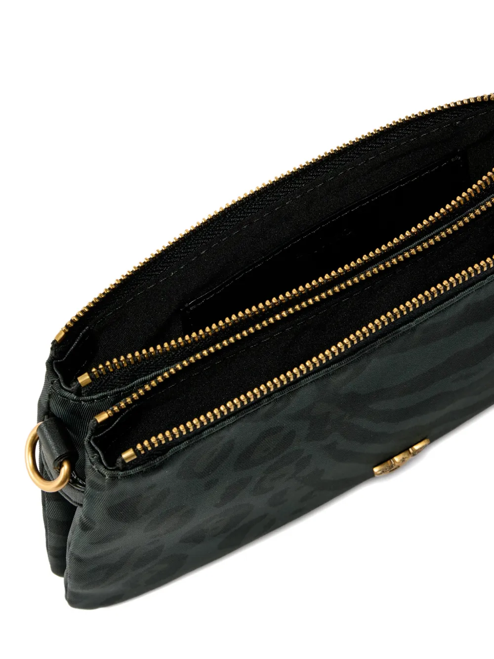 PINKO Clutch met dierenprint en rits Zwart