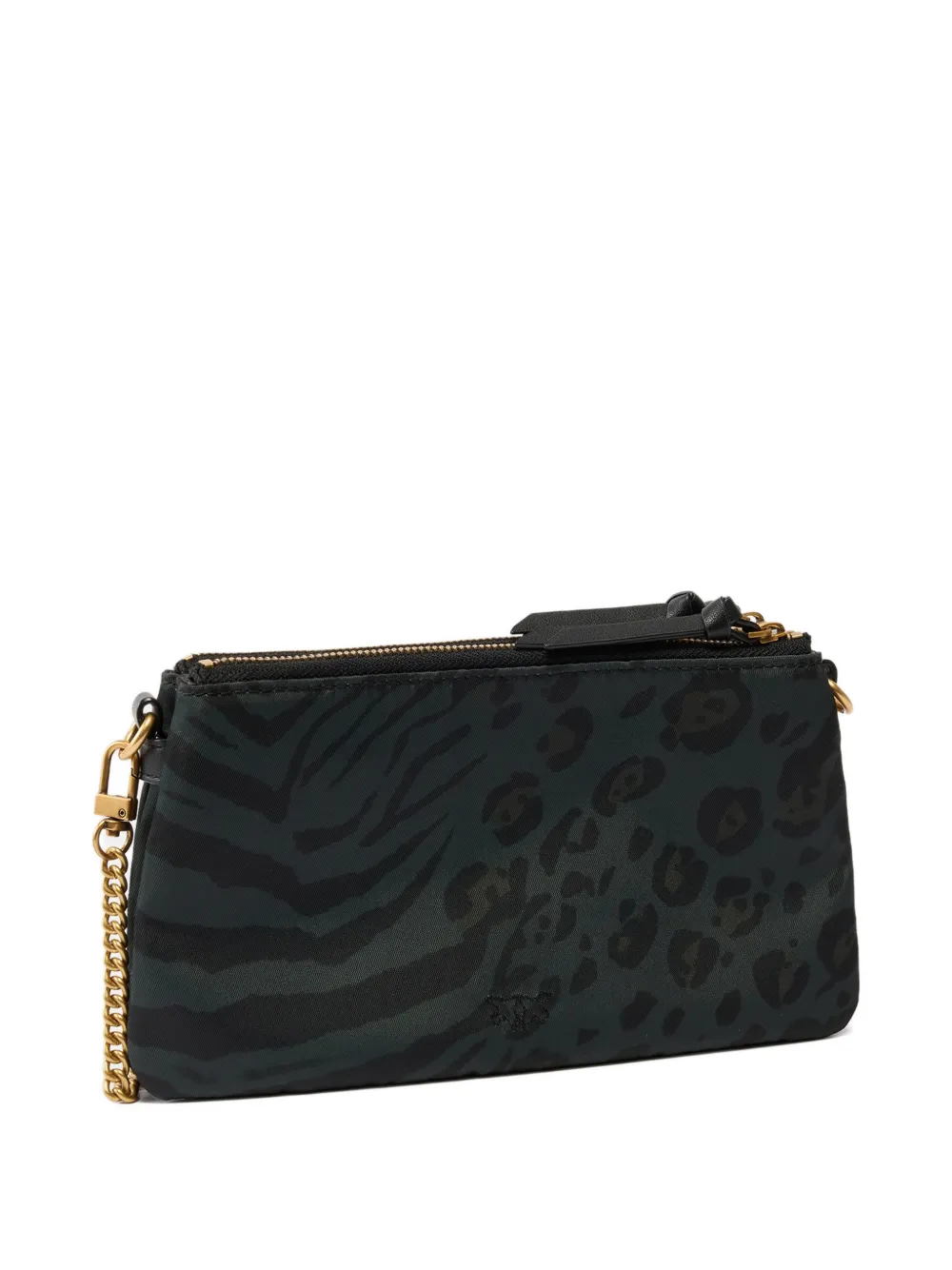 PINKO Clutch met dierenprint en rits Zwart