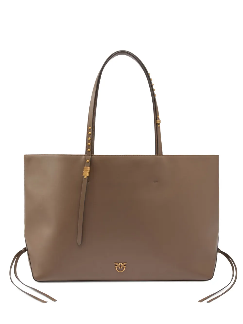 PINKO medium leather studded tote bag - Toni neutri