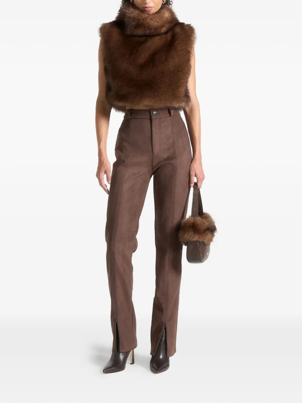 Manière De Voir zipped-cuffs trousers - Bruin