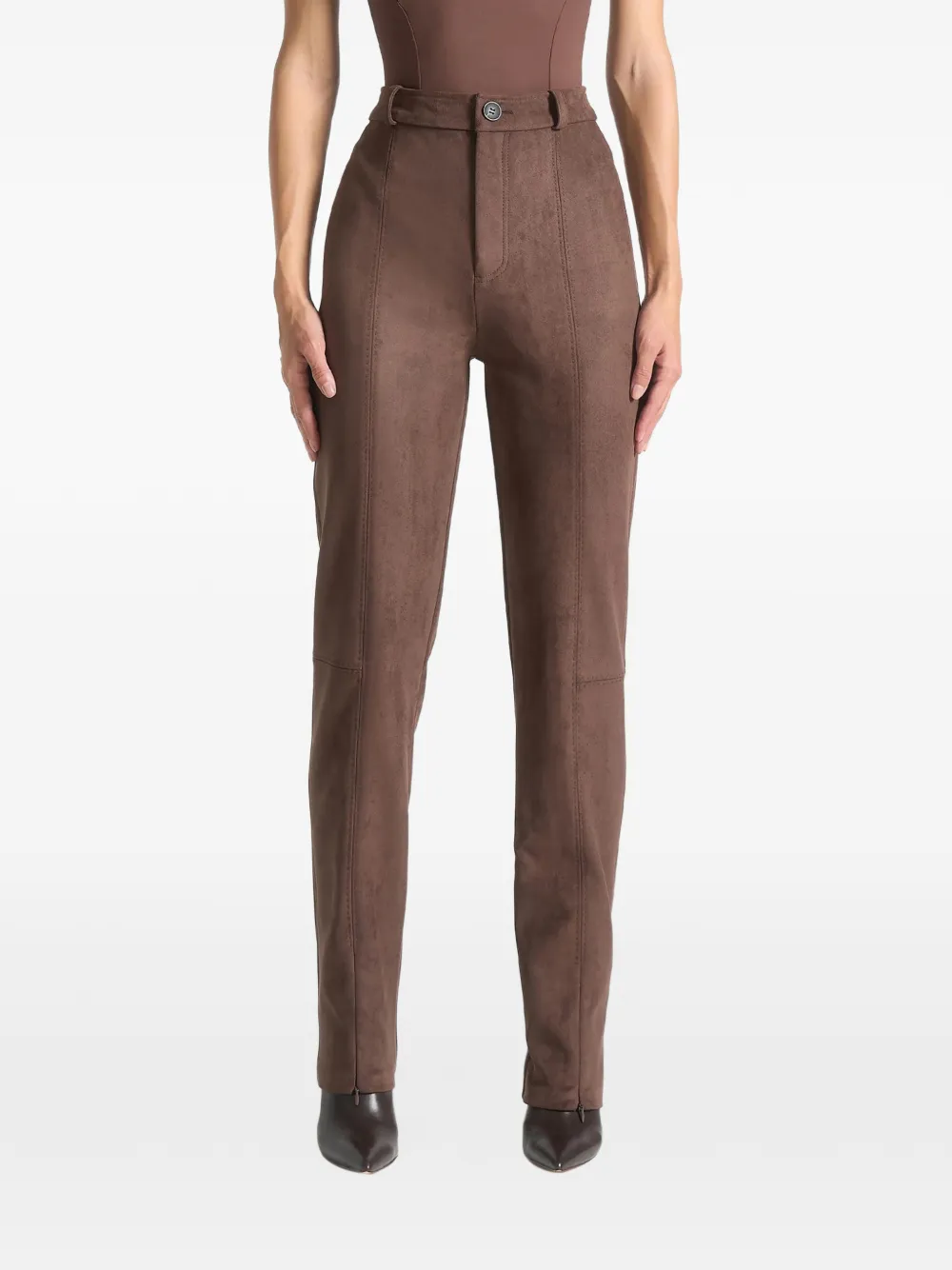Manière De Voir zipped-cuffs trousers - Marrone