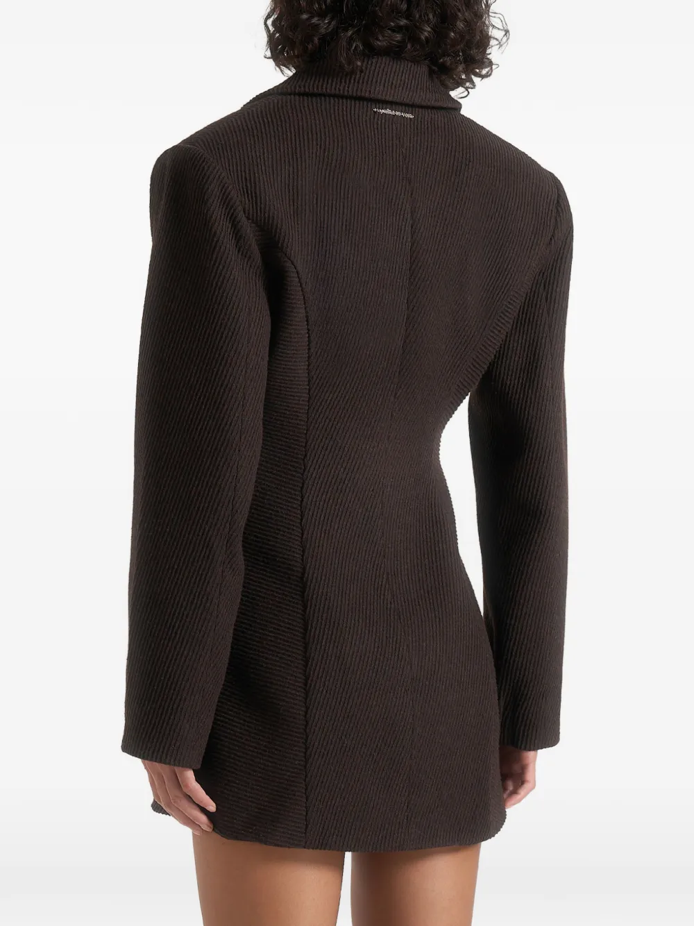 Manière De Voir Sylvie oversized mini-blazerjurk met asymmetrische afwerking Bruin