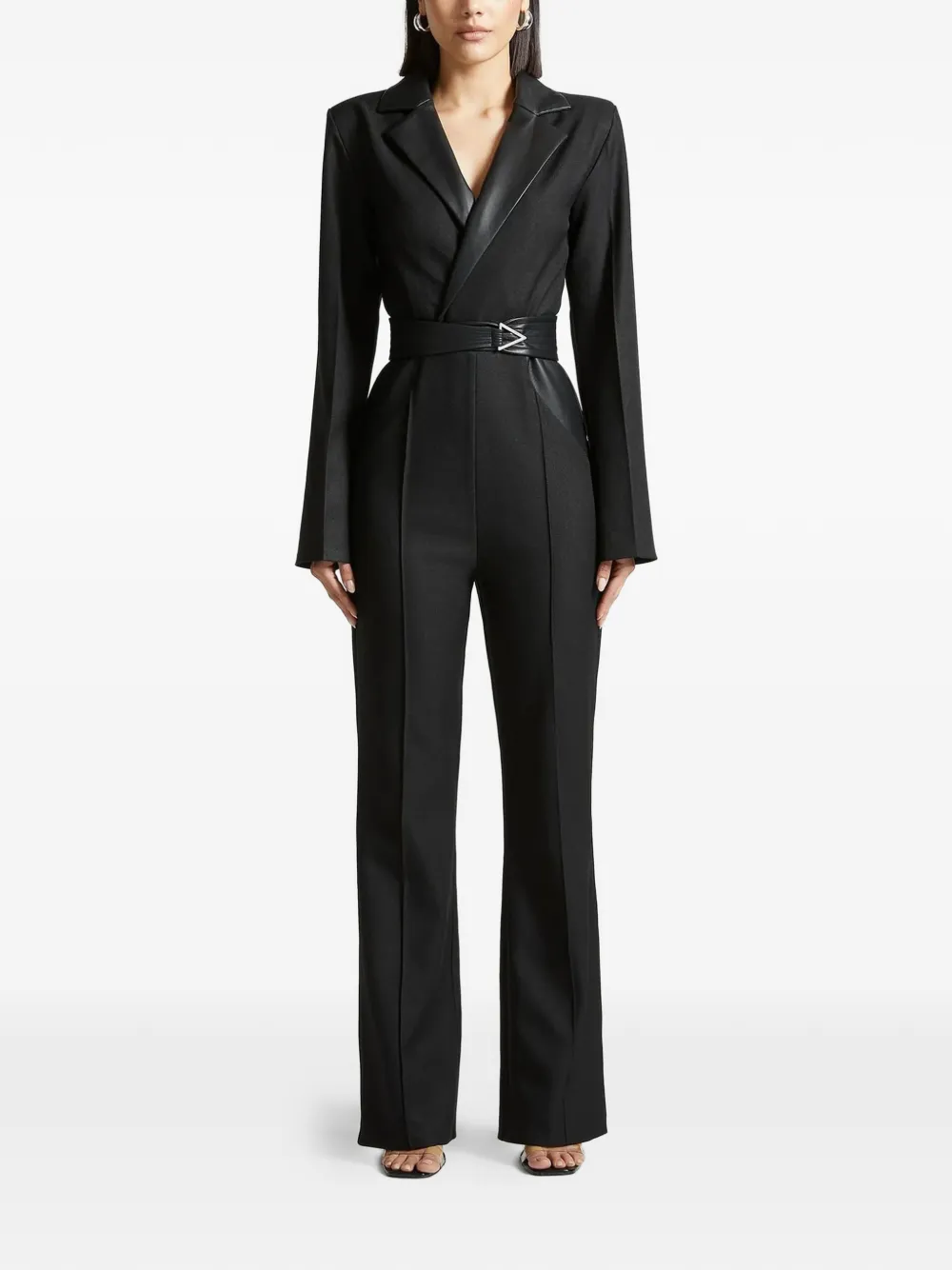 Manière De Voir tailored belted jumpsuit | Black | Image 1