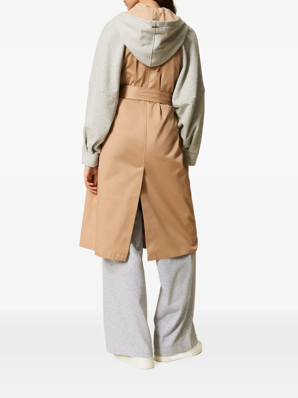 TWINSET Gabardine pluche trenchcoat Beige