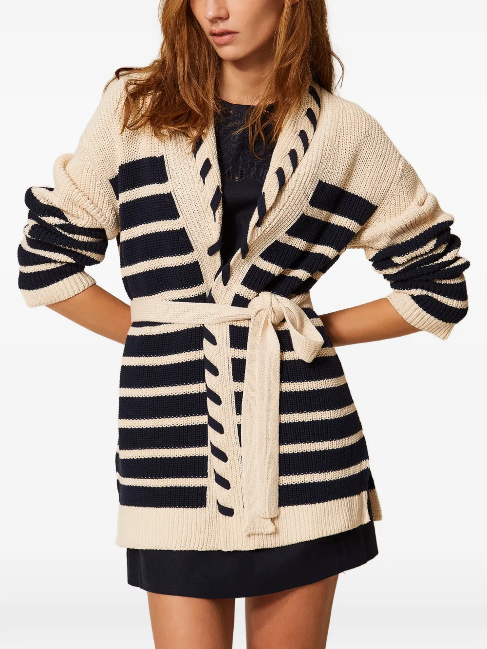  Twinset Striped Cardigan - Neutrals 