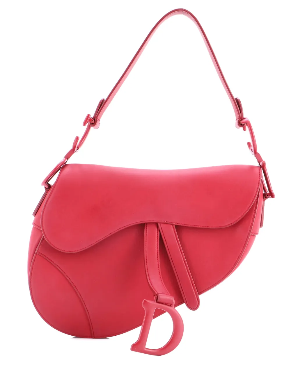 Christian Dior Pre-Owned Ultra Matte Saddle Handbag Leather Medium shoulder bag - Red