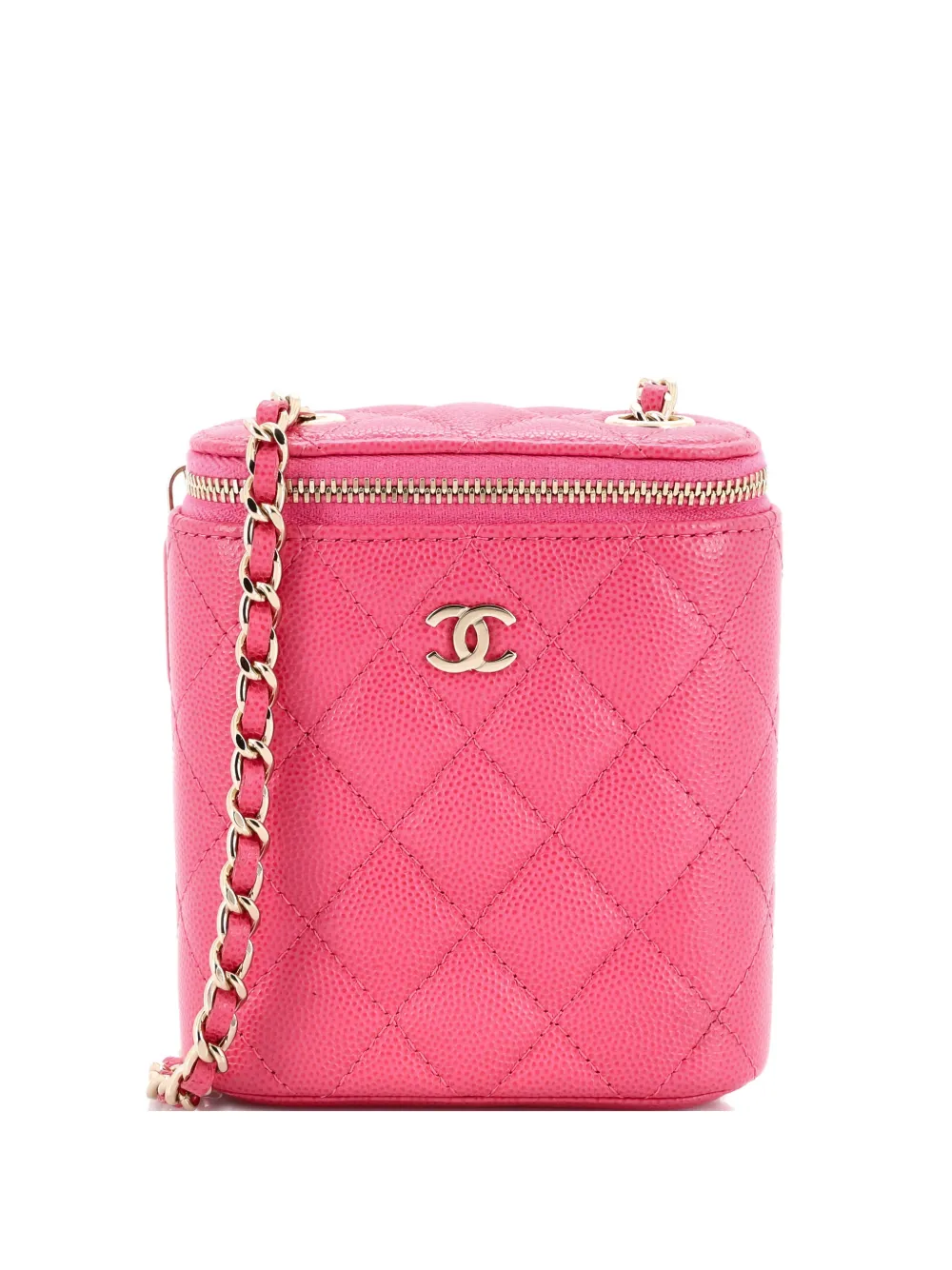 CHANEL Pre-Owned Vertical Classic Vanity Case with Chain Quilted Caviar Mini shoulder bag - Rosa