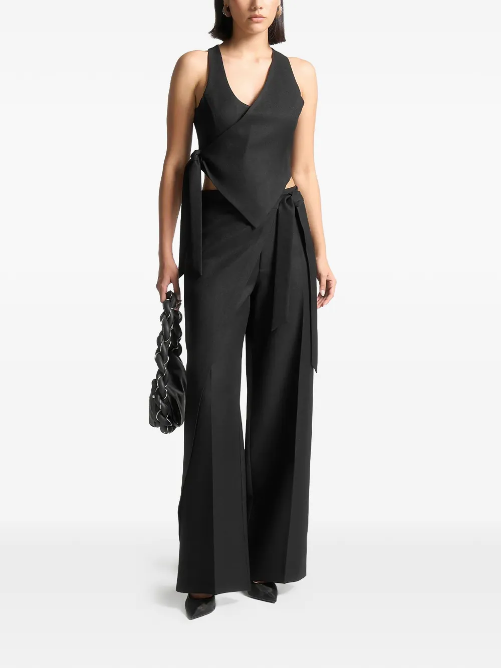 Manière De Voir tailored wrap trousers - Zwart