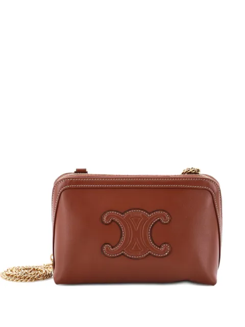 Celine Pre-Owned Cuir Triomphe Zip Around Chain Clutch Leather crossbody bag
