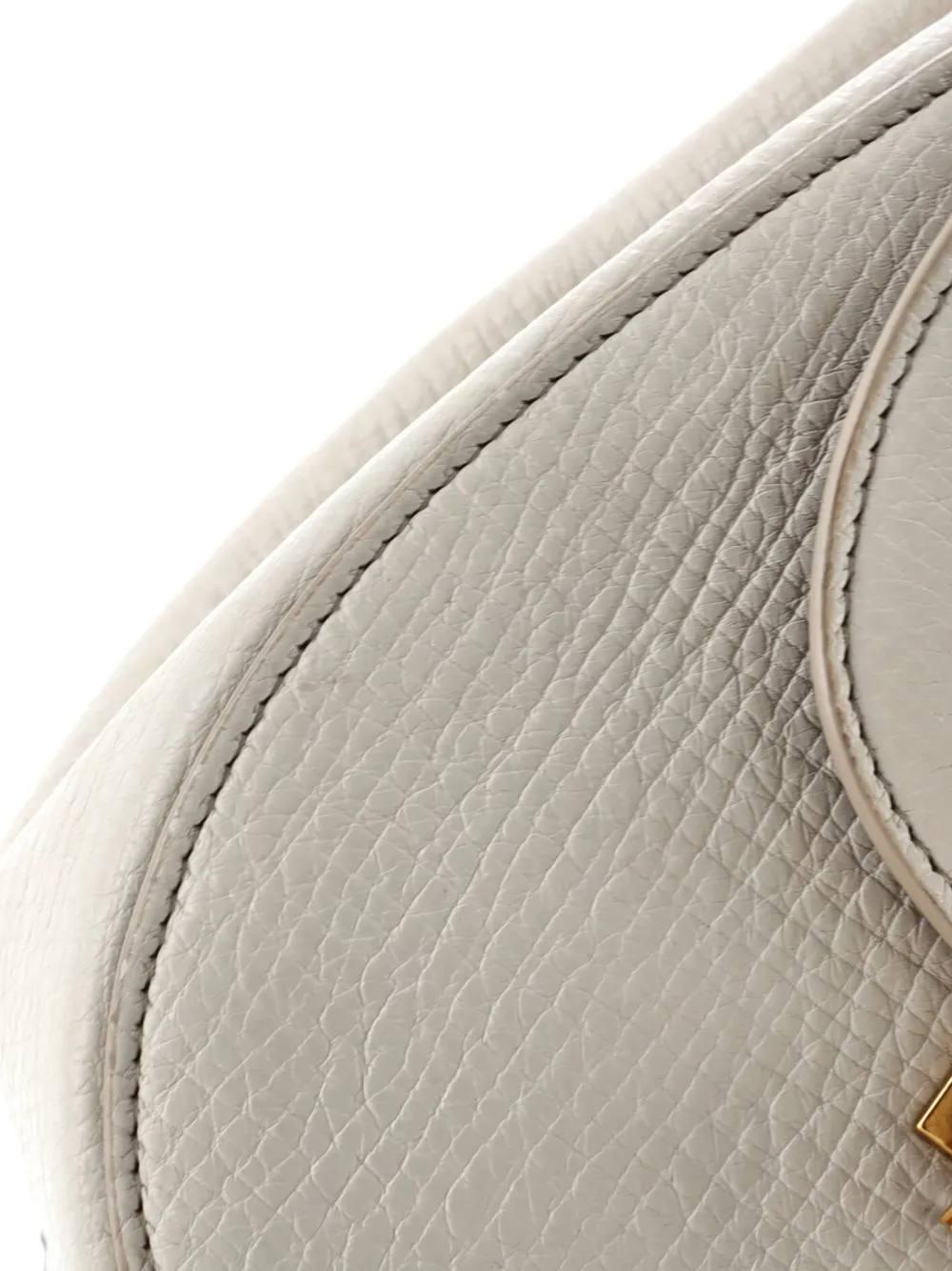 Pre-owned Bottega Veneta Palmellato Convertible Leather Mini Belt Bag In White