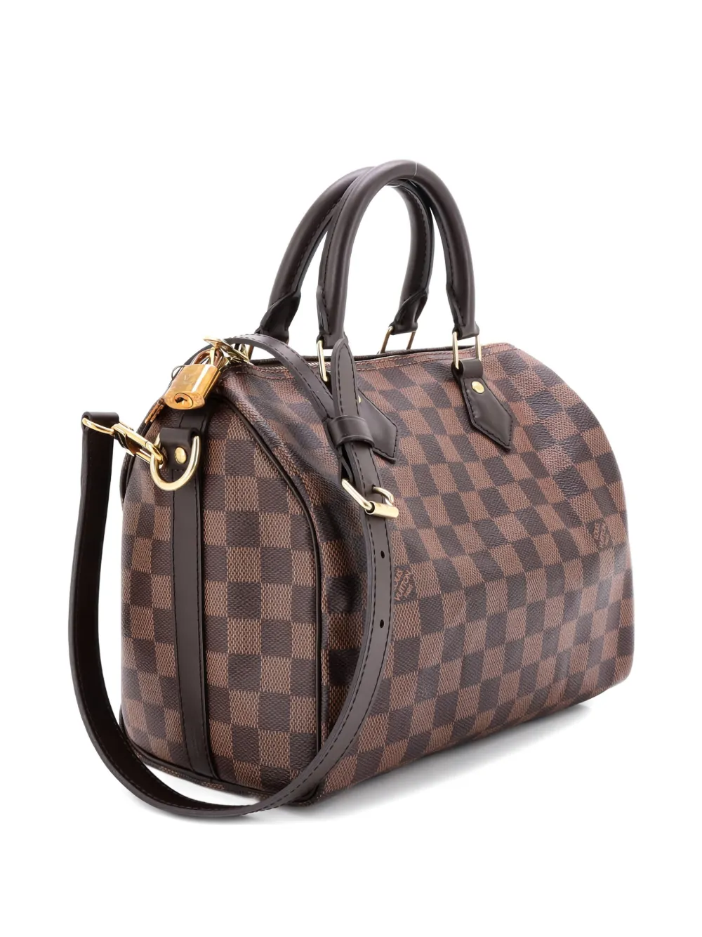Pre-owned Louis Vuitton Speedy Bandouliere Bag Damier 25 Satchel In Brown