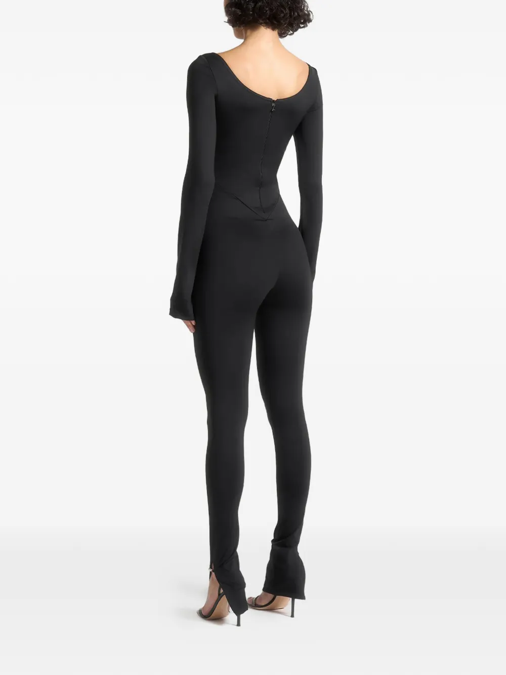 Manière De Voir twisted-bust off shoulder jumpsuit - Zwart