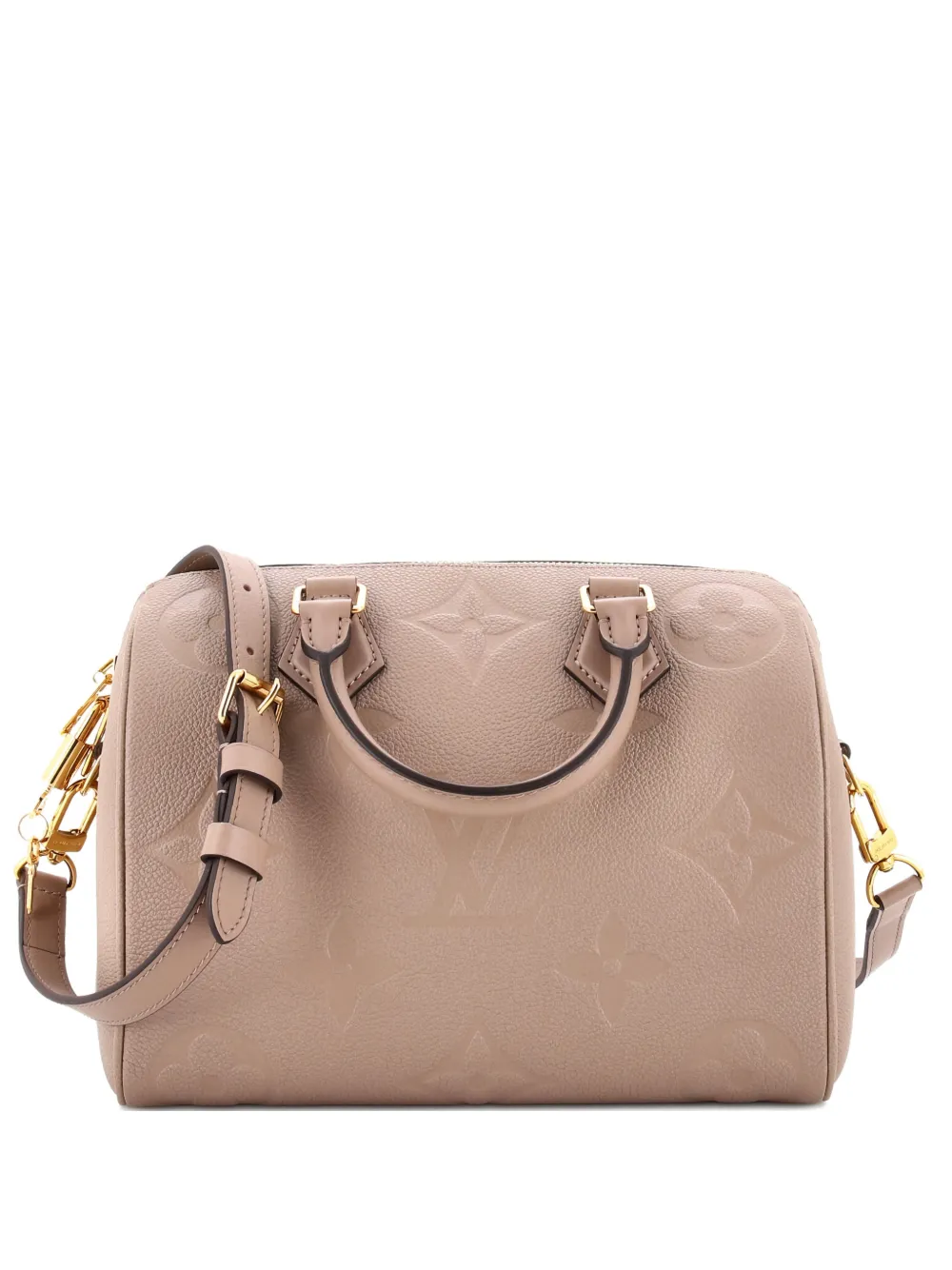 Click to view more detailed imagery on our partner's website Pre-owned Louis Vuitton Speedy Bandouliere Bag Monogram Empreinte Giant 25 Satchel In Neutral