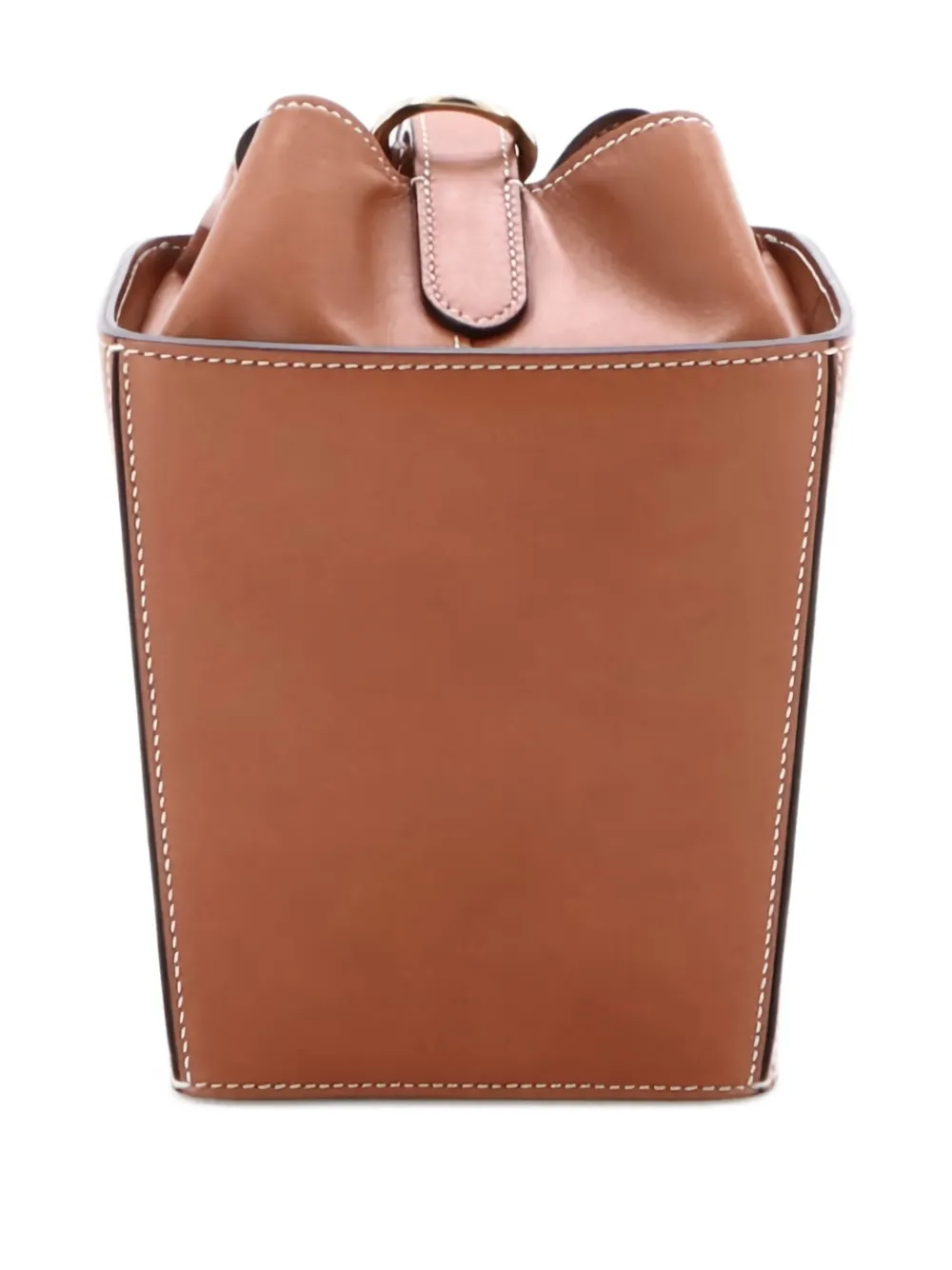 Pre-owned Celine Strap Box Top Handle Bag Leather Satchel In Brown