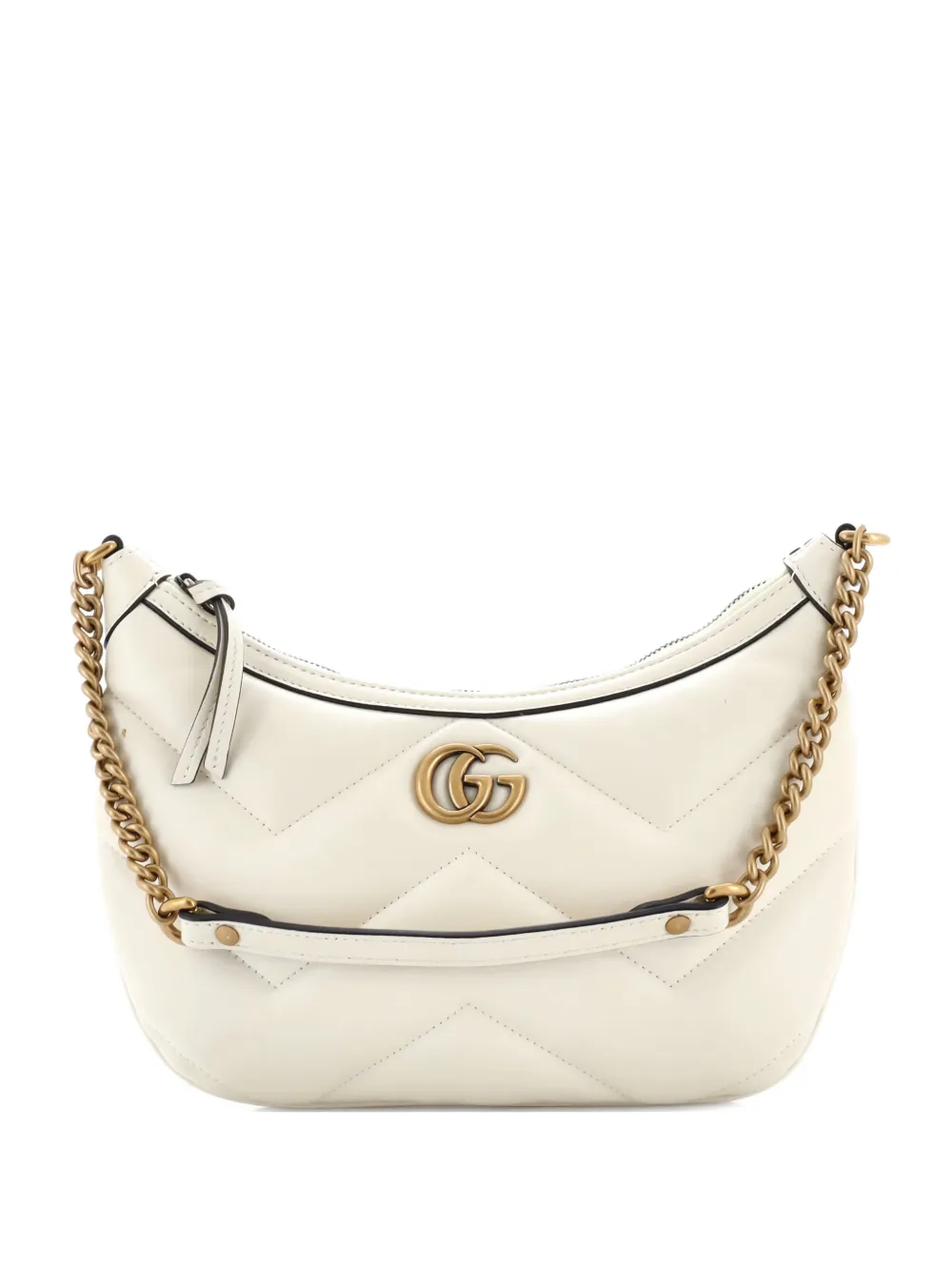 Gucci Pre-Owned GG Marmont Half Moon Chain Matelasse Leather Small shoulder bag - Toni neutri