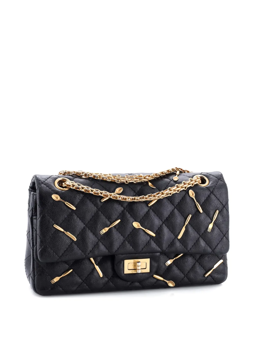 CHANEL Pre-Owned Brasserie Charms Reissue 2.55 Flap Bag Quilted Calfskin 225 shoulder bag - Nero