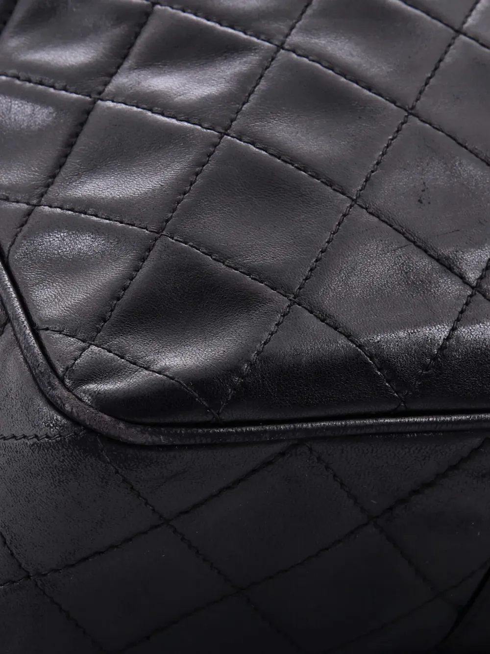 CHANEL Pre-owned Front Pocket Camera Bag Quilted Lambskin Medium Shoulder Bag In Black