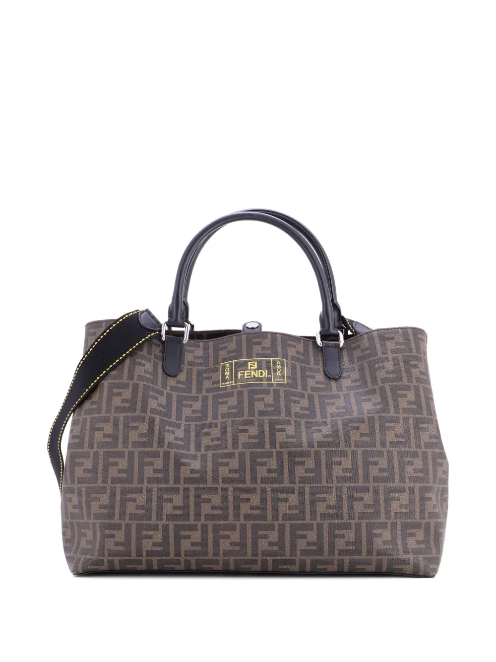 Fendi Pre-Owned Convertible Shopping Zucca Coated Canvas East West tote bag - Braun