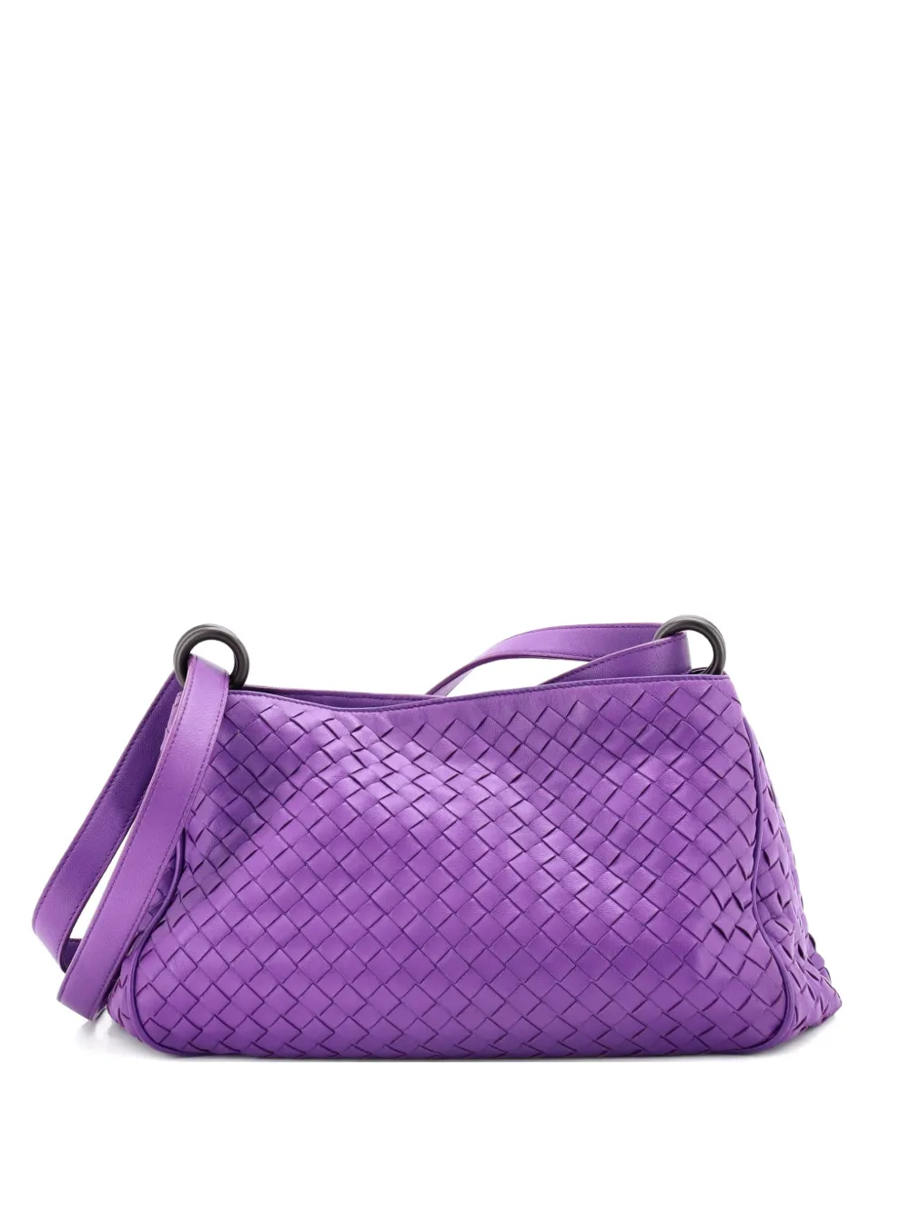Bottega Veneta Pre-Owned Borsa a spalla media in nappa con design Intrecciato - Viola
