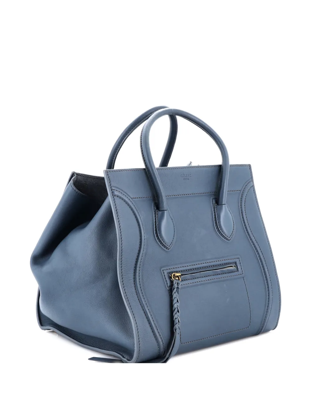 Pre-owned Celine Phantom Bag Smooth Leather Medium Tote Bag In Blue