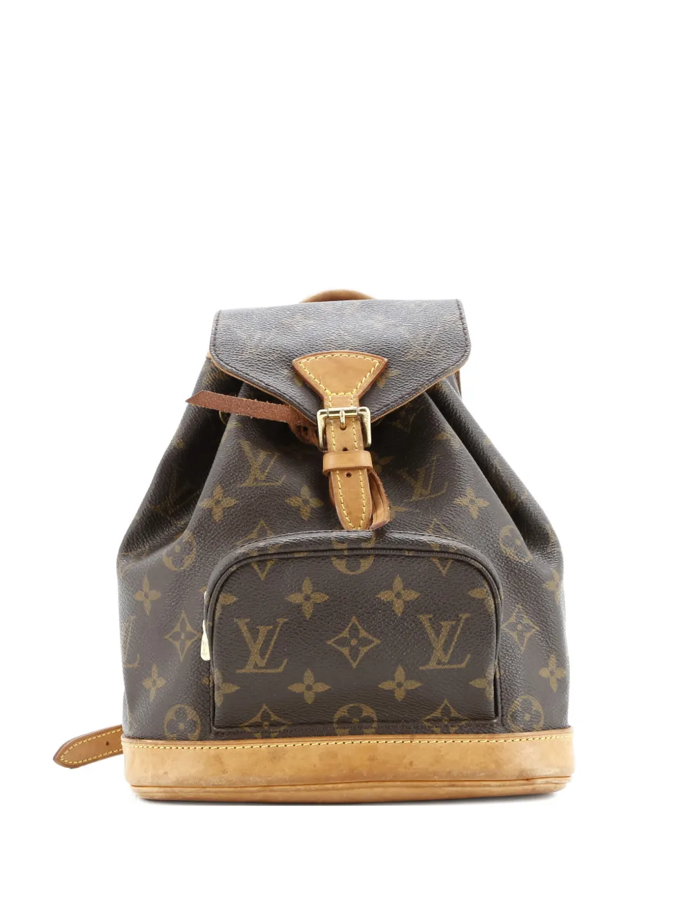 Pre-owned Louis Vuitton Vintage Montsouris Monogram Canvas Pm Backpack In Brown