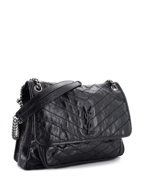 Saint Laurent Pre-Owned Niki Chain Flap Bag Matelasse Chevron Leather Large shoulder bag