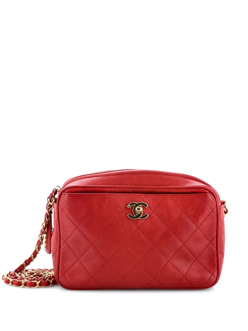 CHANEL Pre-Owned Front Pocket Camera Bag Quilted Caviar Small shoulder bag - Rosso