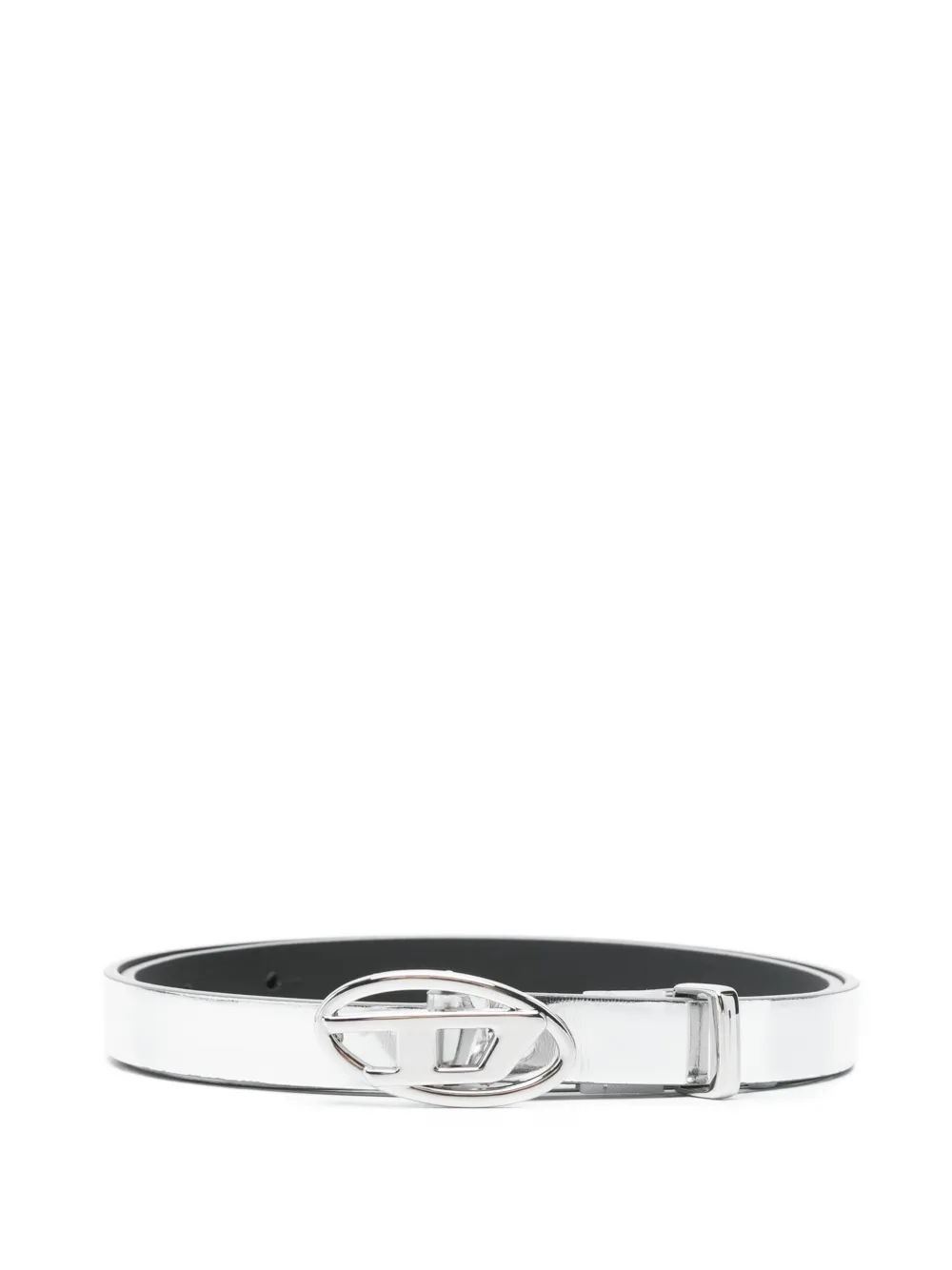 Diesel Oval D logo buckle belt - Argento