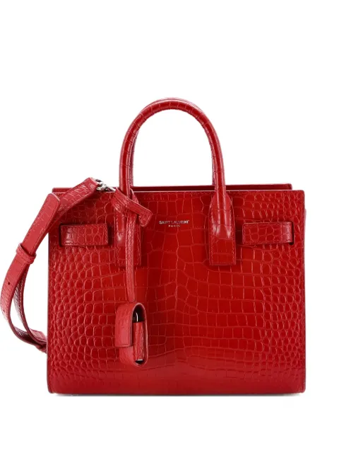 Saint Laurent Pre-Owned Sac de Jour NM Bag Crocodile Embossed Leather Nano satchel