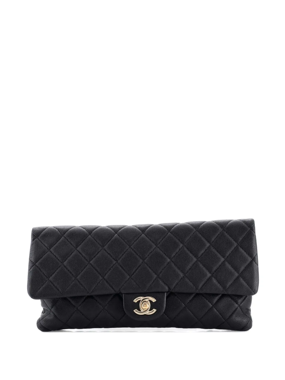 CHANEL Pre-Owned East West Classic Flap Quilted Caviar clutch bag - Nero