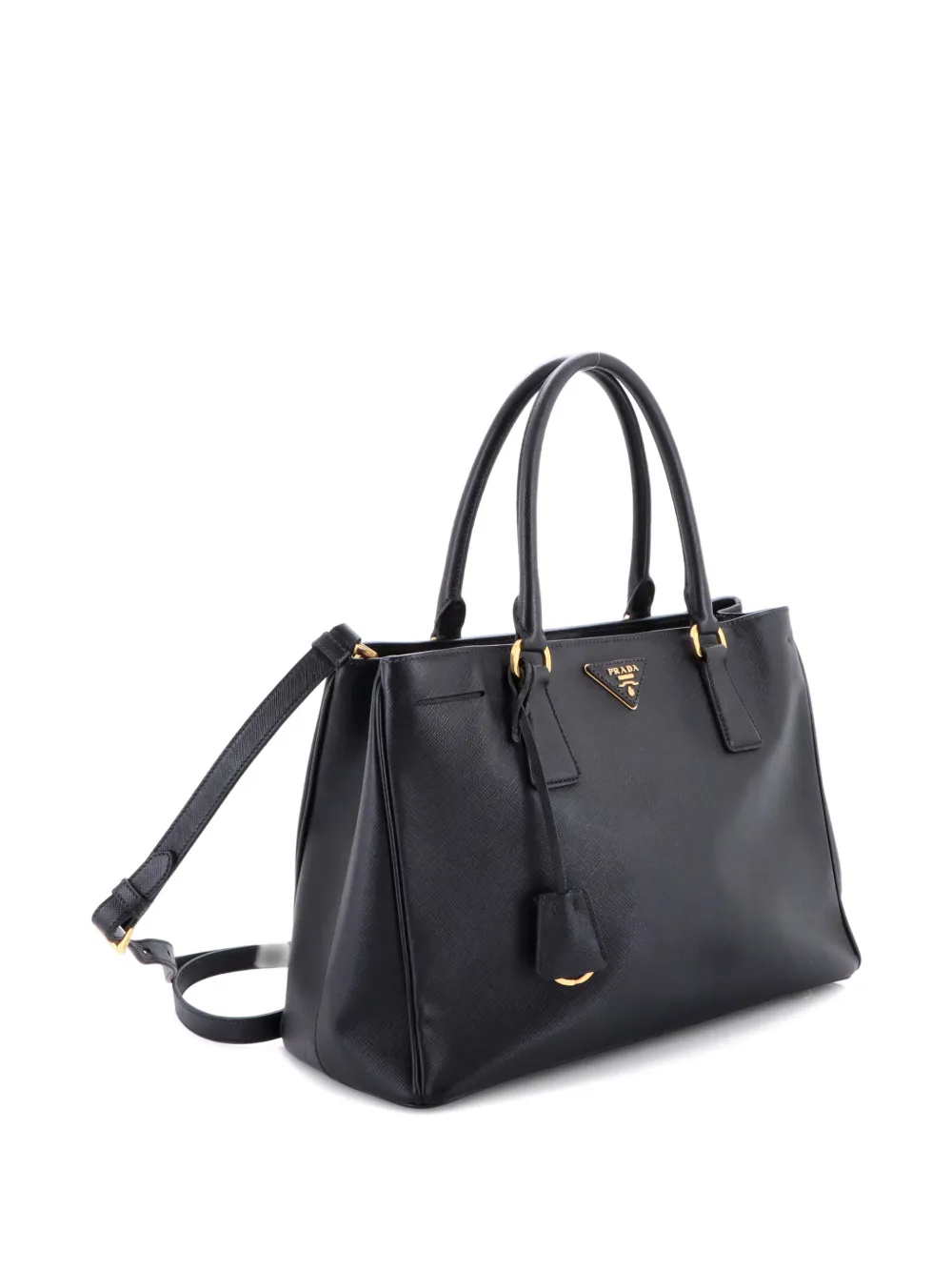 PRADA Pre-owned Gardener's Saffiano Leather Medium Tote Bag In Black