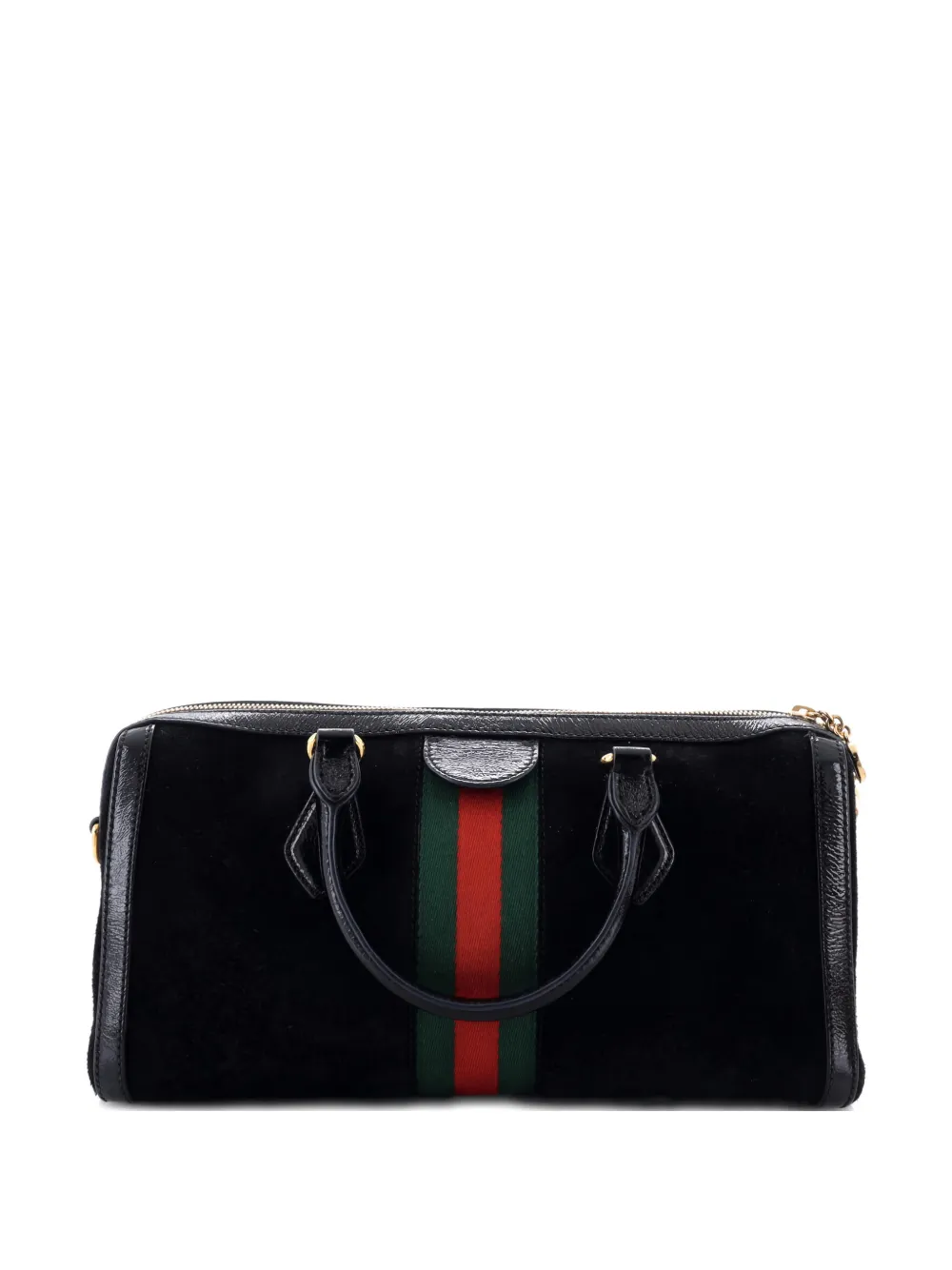Click to view more detailed imagery on our partner's website Pre-owned Gucci Ophidia Boston Bag Suede Medium Satchel In Black