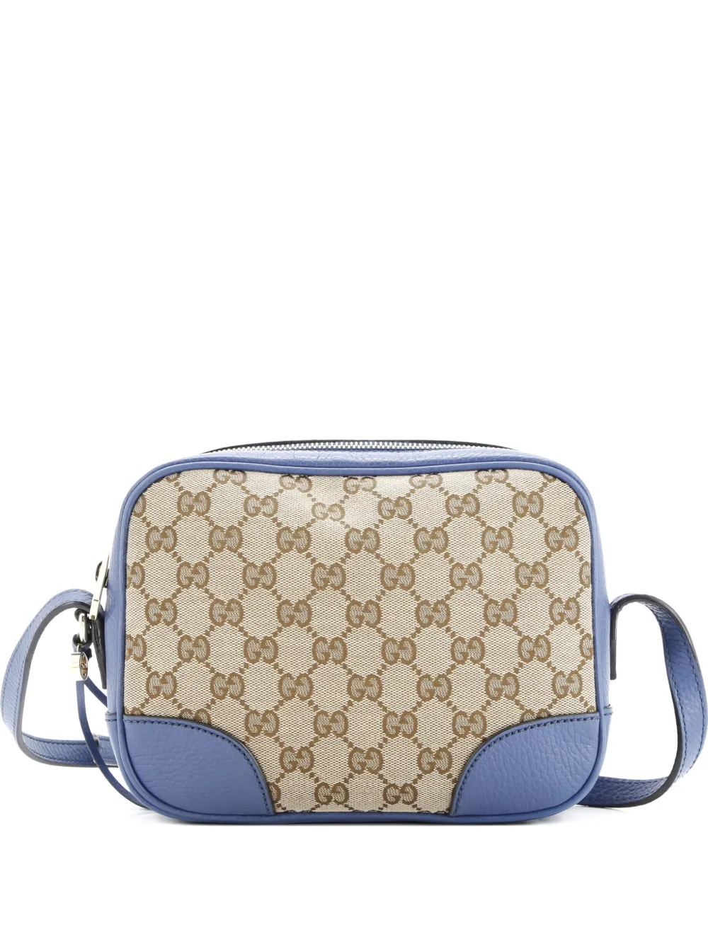 GUCCI Pre-owned Bree Disco Gg Canvas With Leather Mini Crossbody Bag In Blue