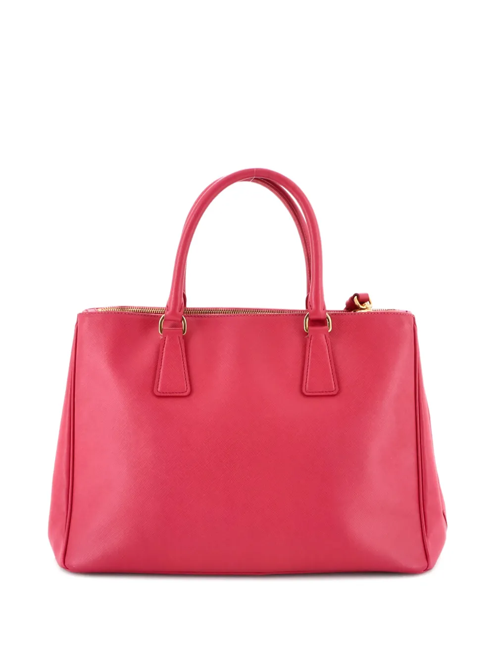 PRADA Pre-owned Double Zip Lux Saffiano Leather Medium Tote Bag In Pink