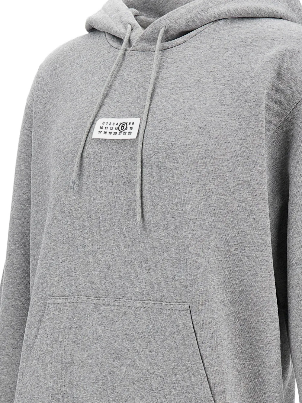 MM6 Maison Margiela Hoodie met geribbelde afwerking en voorzak Grijs