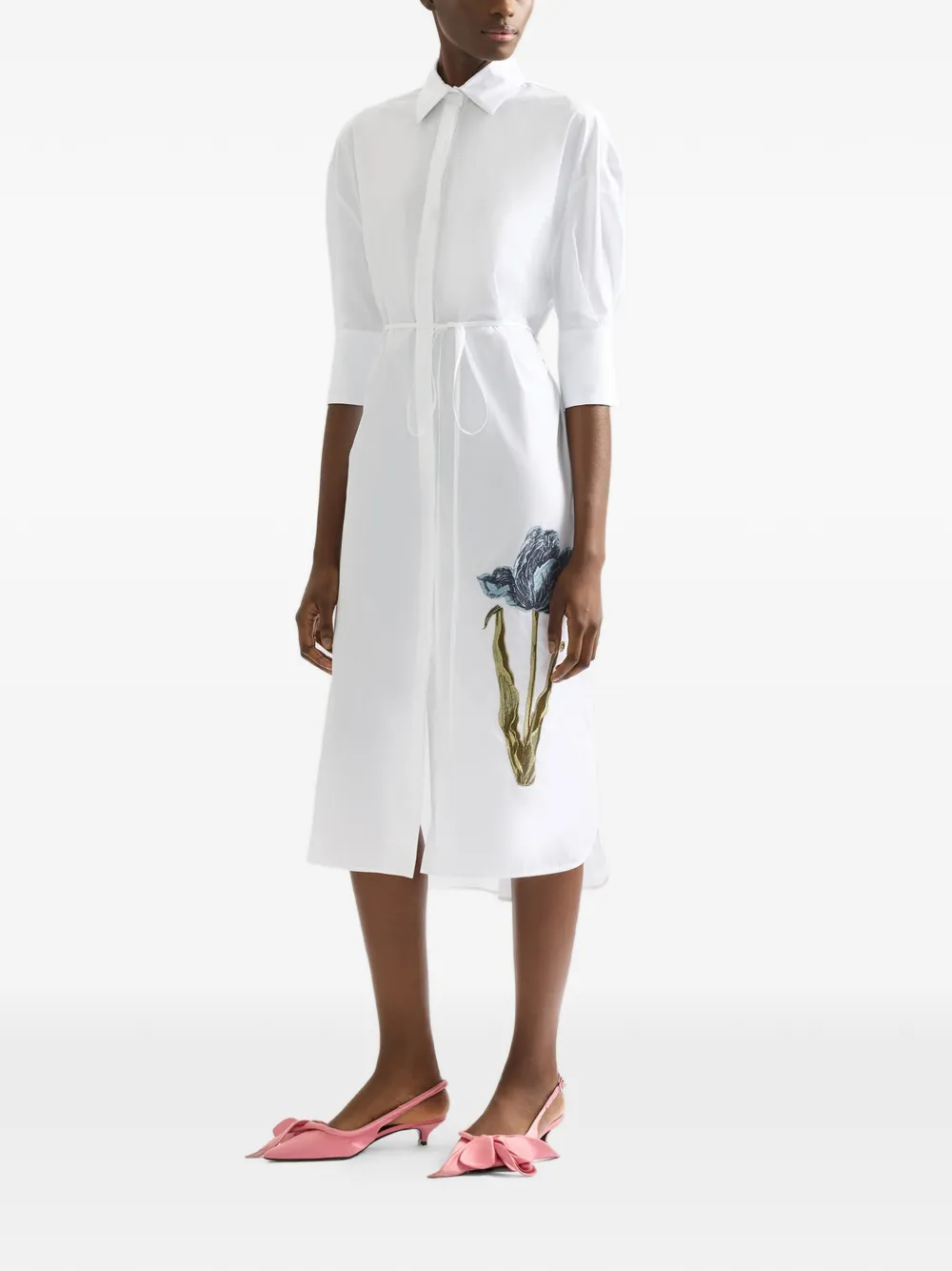 Tulip-Embroidered Dress