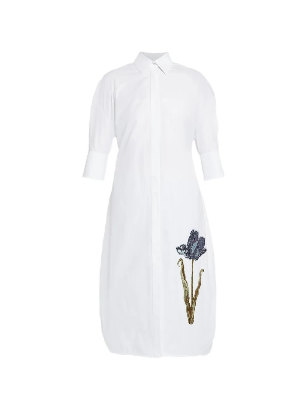 ERDEM tulip-embroidered dress - Bianco