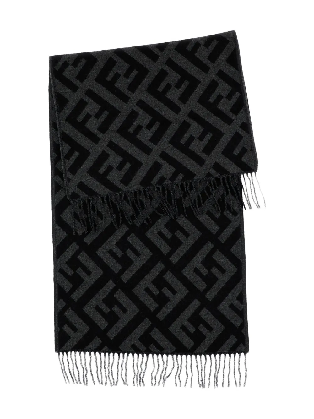 FENDI logo-pattern scarf | Grey | Image 1