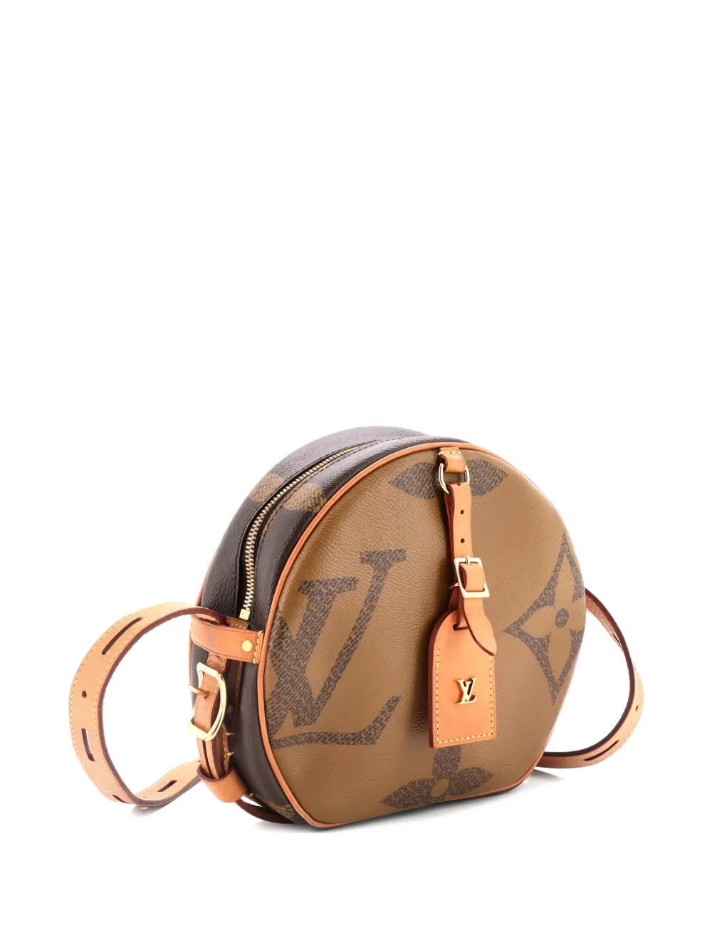 Click to view more detailed imagery on our partner's website Pre-owned Louis Vuitton Boite Chapeau Souple Bag Reverse Monogram Giant Shoulder Bag In Brown