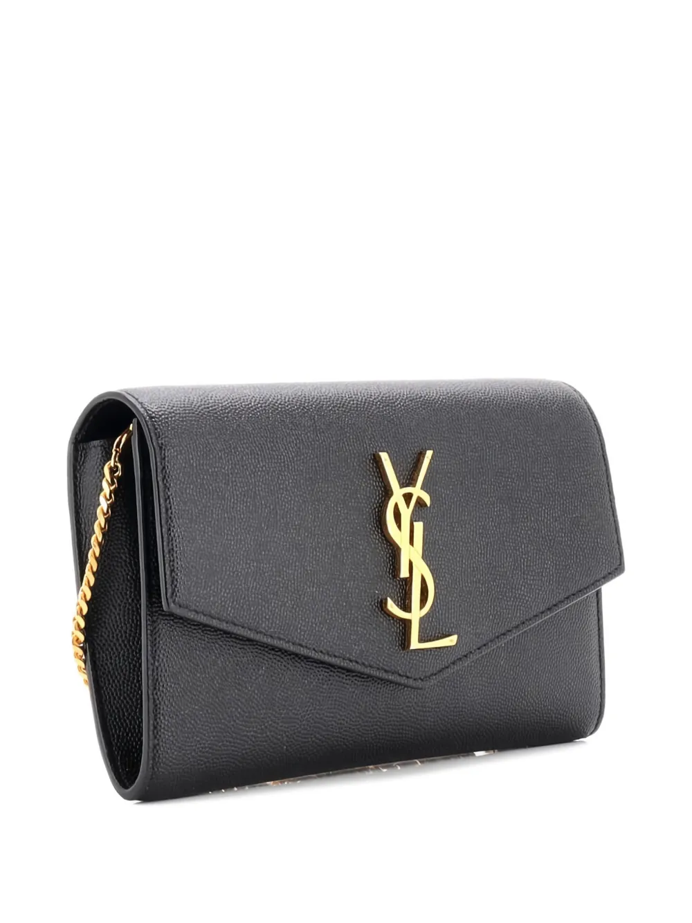 SAINT LAURENT Pre-owned Uptown Chain Wallet Leather Crossbody Bag In Black