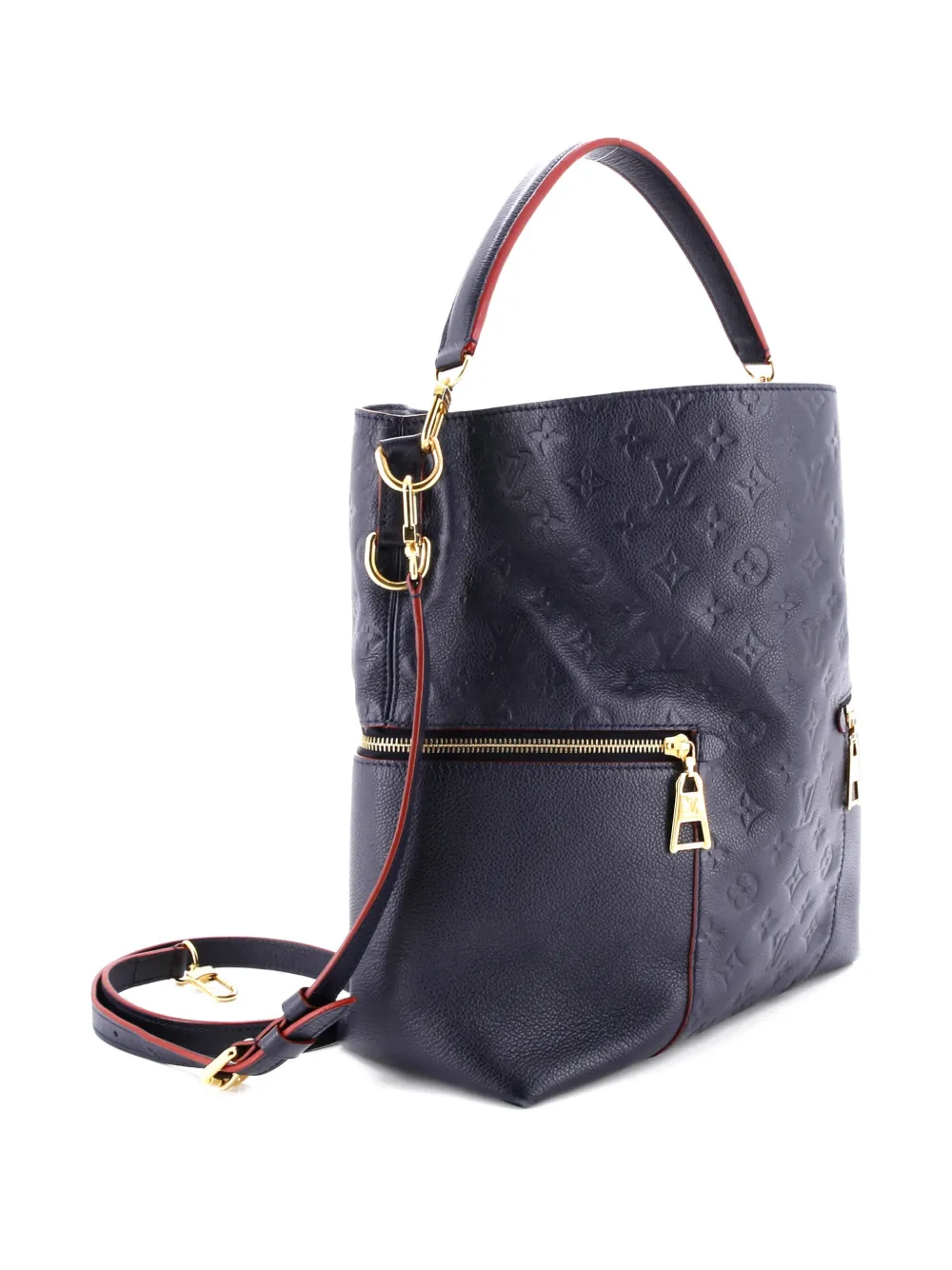 Pre-owned Louis Vuitton Melie Handbag Monogram Empreinte Leather Hobo Bag In Blue