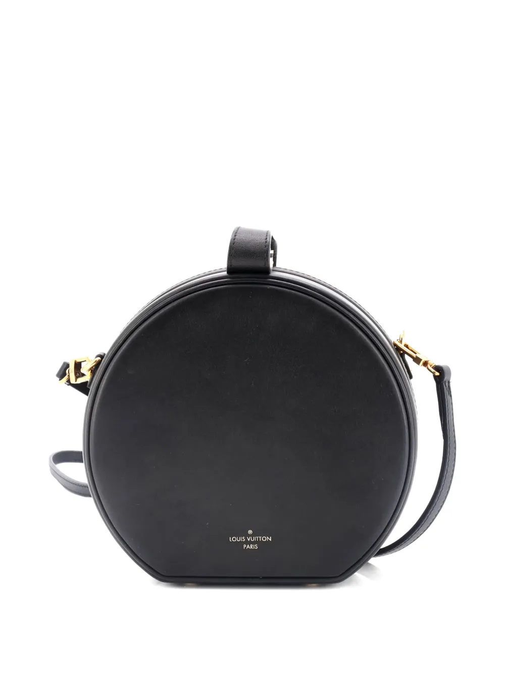 Pre-owned Louis Vuitton Petite Boite Chapeau Bag Reverse Monogram Canvas Shoulder Bag In Black