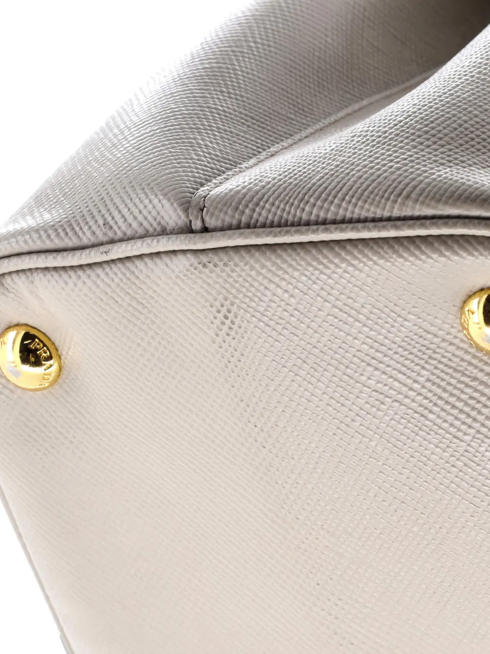 Pre-owned Prada Cuir Double Saffiano Leather Medium Tote Bag In Neutral