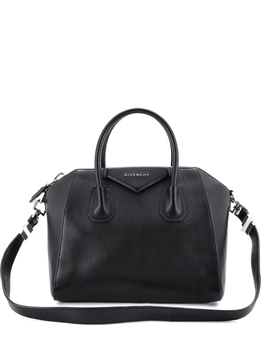 Pre-owned Givenchy Antigona Bag Leather Small Satchel In Black
